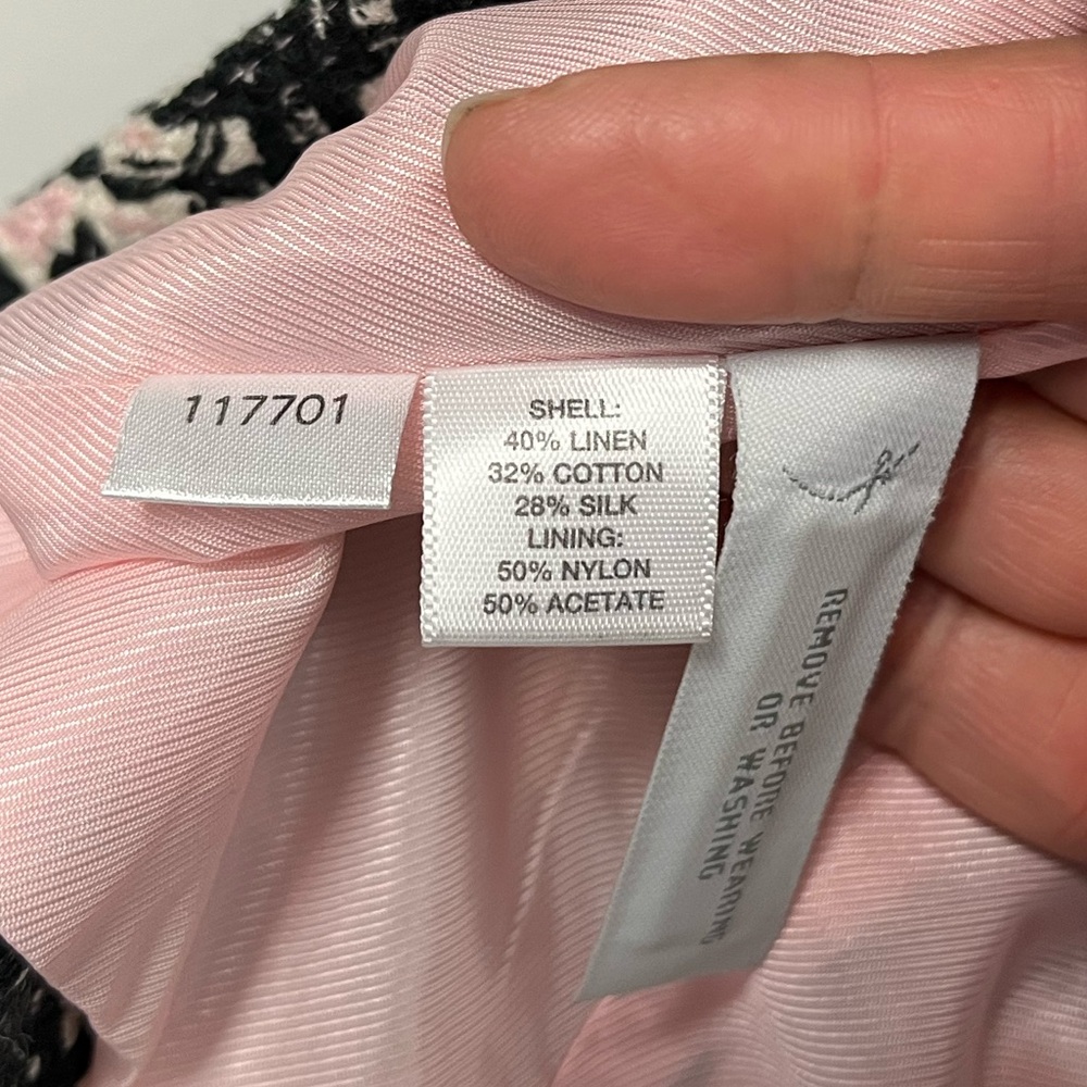Ann Taylor LOFT Linen Cotton Silk Blend Pink & Black Floral Duster Coat Sz. 2 - Picture 7 of 11